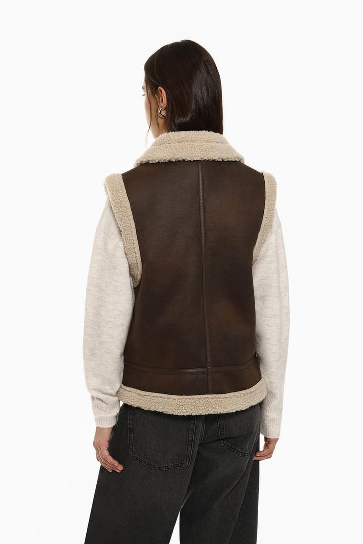 DOUBLE-FACED GILET WITH ZIP