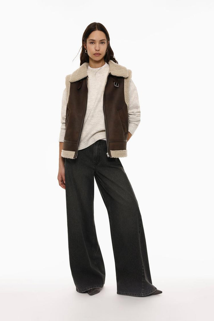 DOUBLE-FACED GILET WITH ZIP