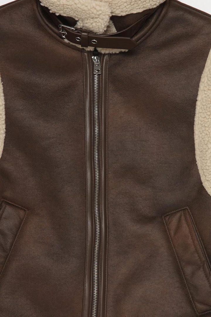 DOUBLE-FACED GILET WITH ZIP