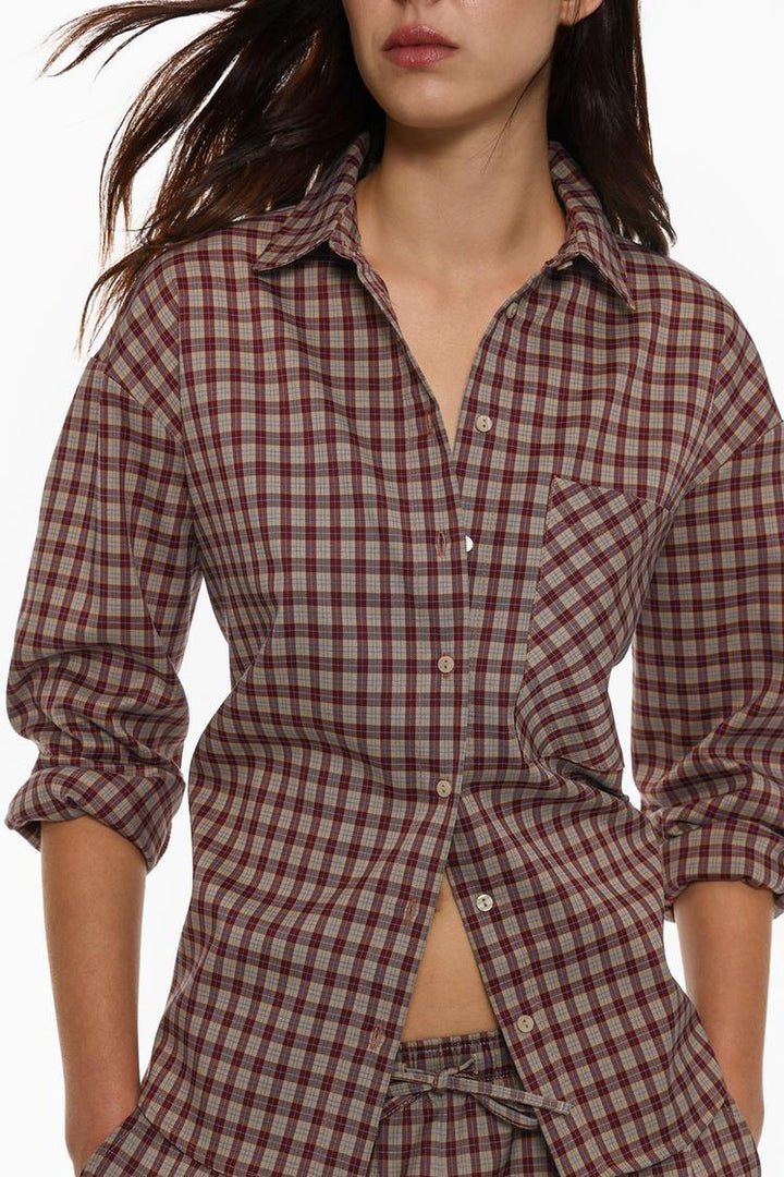 CHECKED SHIRT WITH POCKET DETAIL