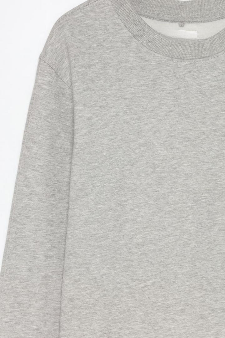 Basic Tracksuit Sweatshirt - Close-Up of Women's Grey Sweatshirt - Soft Fabric and Stylish Design for Active Wear