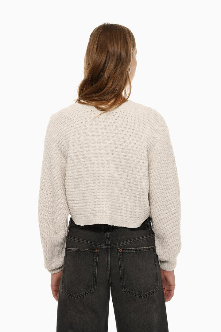 CROPPED CHENILLE SWEATER