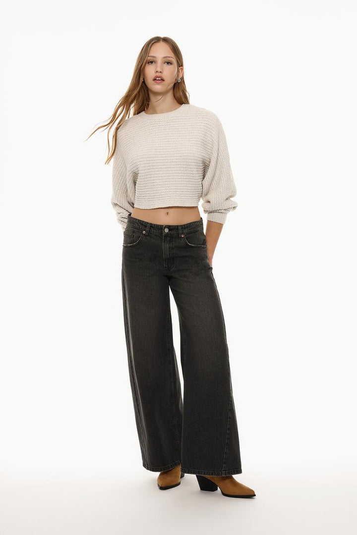 CROPPED CHENILLE SWEATER