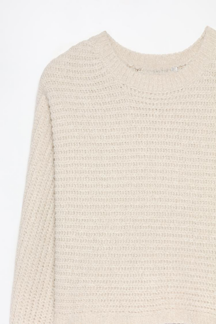 CROPPED CHENILLE SWEATER