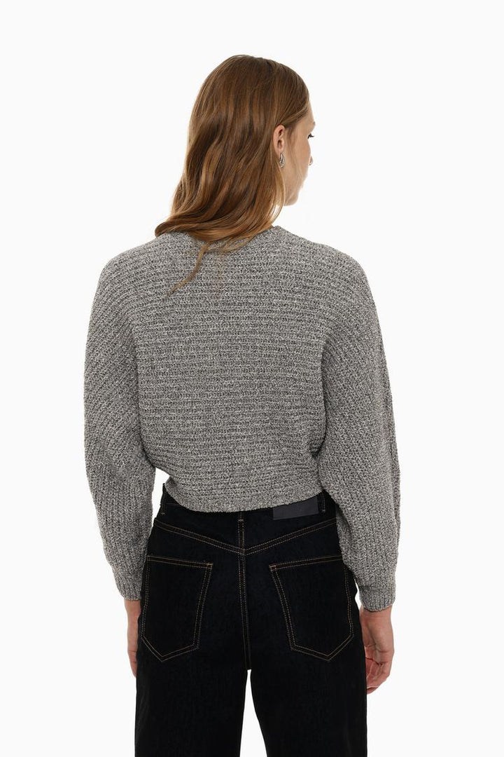 CROPPED CHENILLE SWEATER