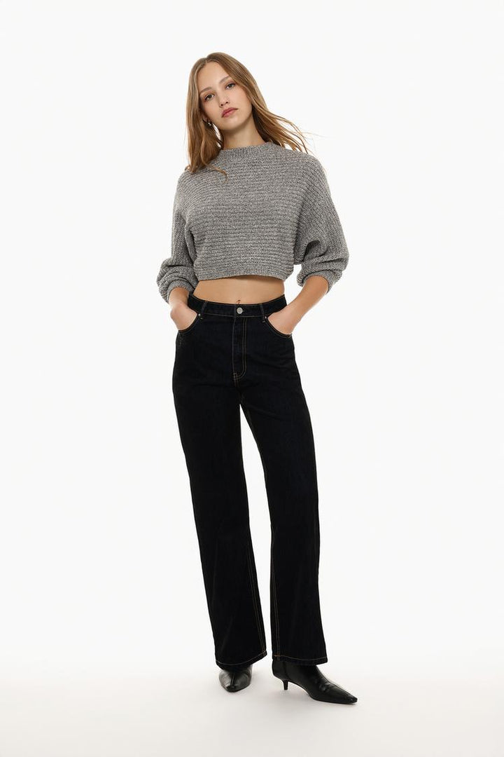 CROPPED CHENILLE SWEATER