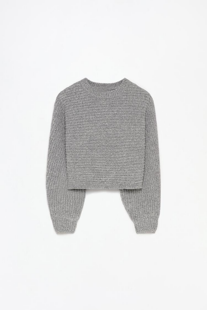 CROPPED CHENILLE SWEATER