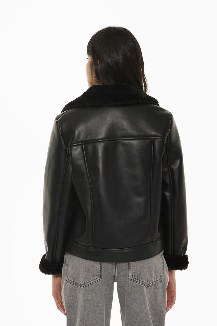 FAUX LEATHER DOUBLE-FACED JACKET