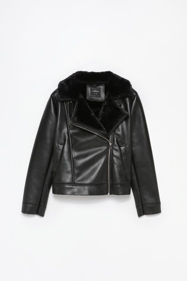 FAUX LEATHER DOUBLE-FACED JACKET