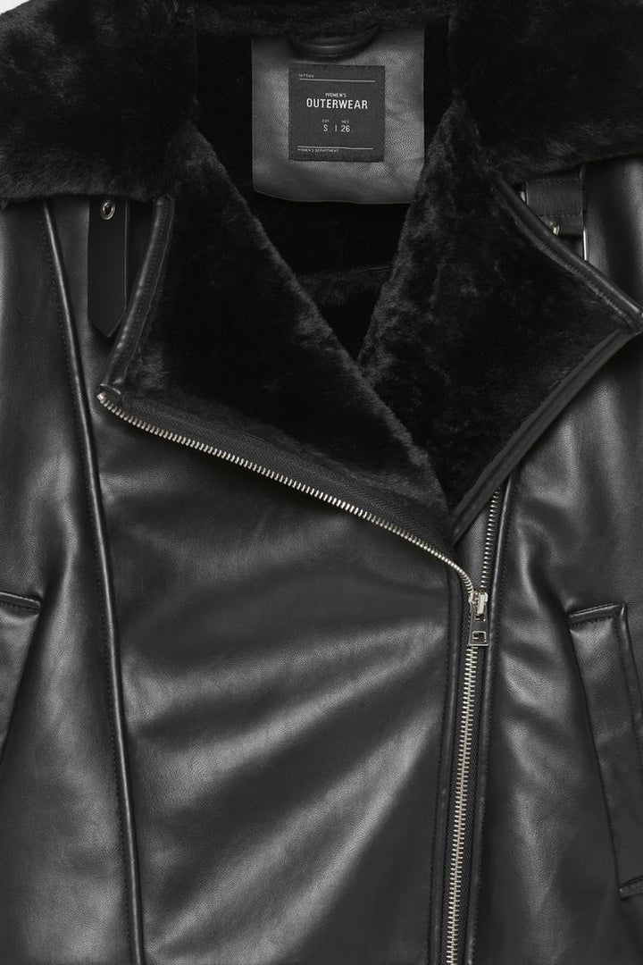 FAUX LEATHER DOUBLE-FACED JACKET