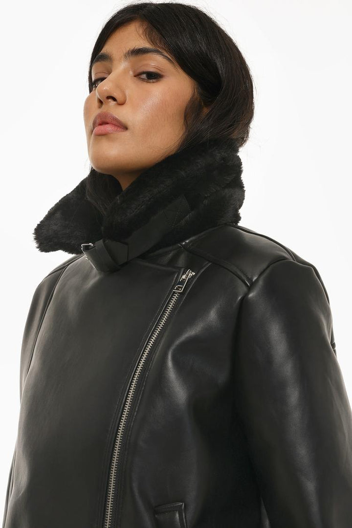 FAUX LEATHER DOUBLE-FACED JACKET