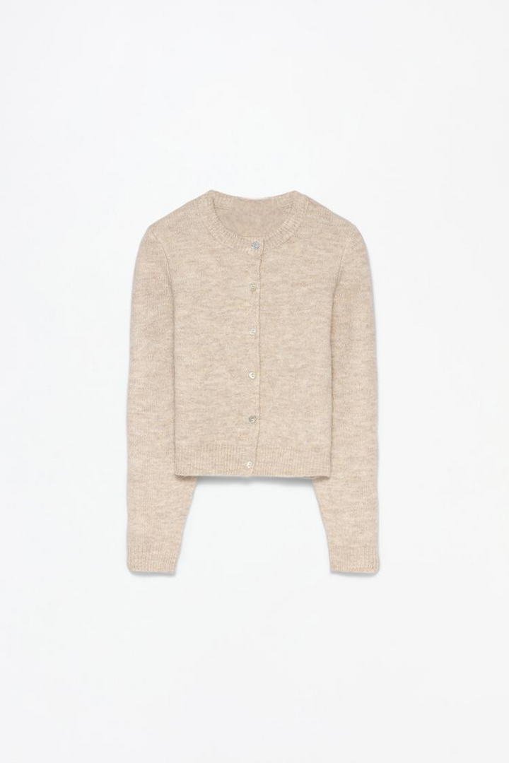 ROUND NECK KNIT CARDIGAN