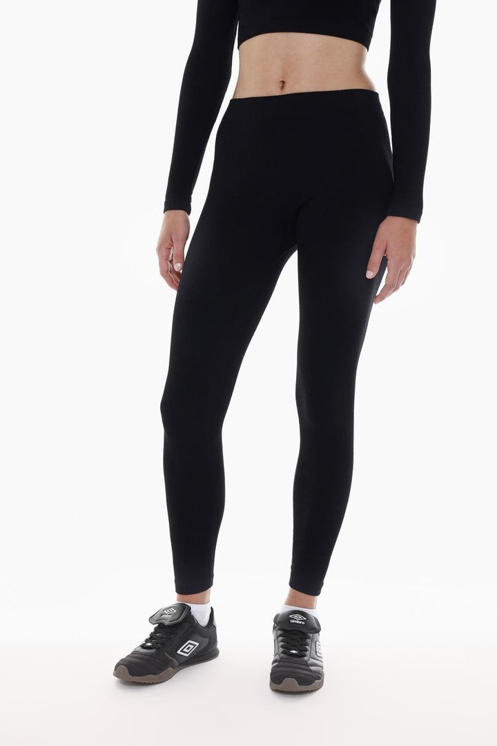 Classic black seamless leggings that offer comfort and flexibility for every move.